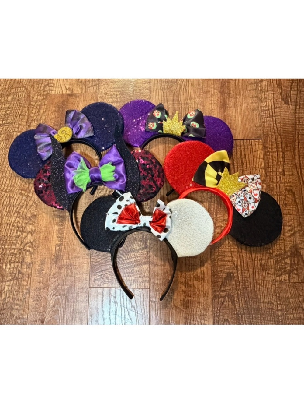 Disney Sequined Minnie Ear Headbands in Black, Purple, Red, White, Gold